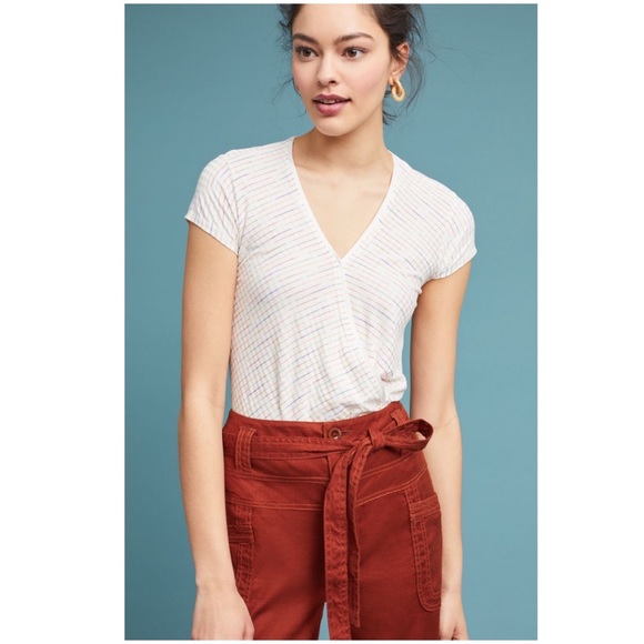 Anthropologie Tops - Anthropologie Leila Wrap Top NWT Maeve Striped XL